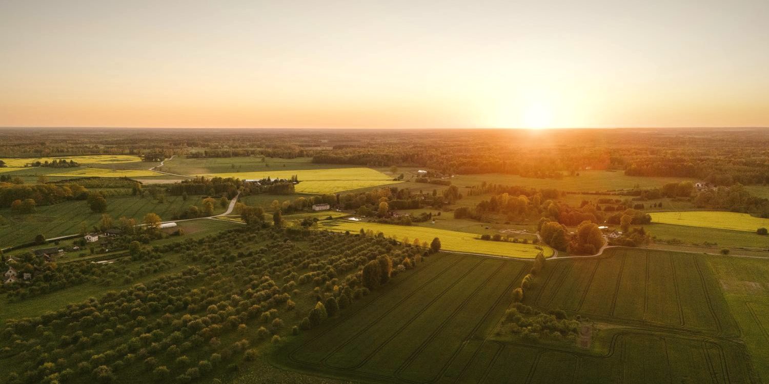 Aerial view of the 150-acre Baden, Ontario campus with the site boundary marked